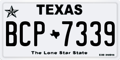 TX license plate BCP7339