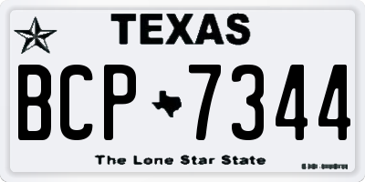 TX license plate BCP7344