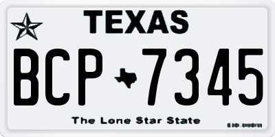 TX license plate BCP7345