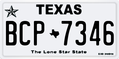 TX license plate BCP7346