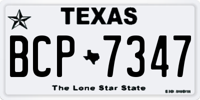 TX license plate BCP7347