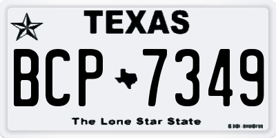 TX license plate BCP7349