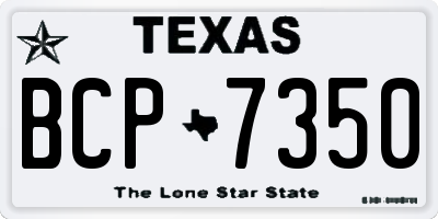 TX license plate BCP7350