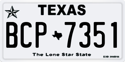 TX license plate BCP7351