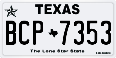 TX license plate BCP7353