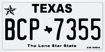 TX license plate BCP7355