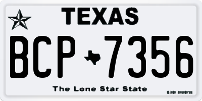 TX license plate BCP7356