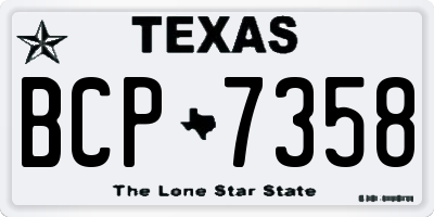 TX license plate BCP7358
