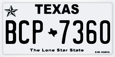 TX license plate BCP7360