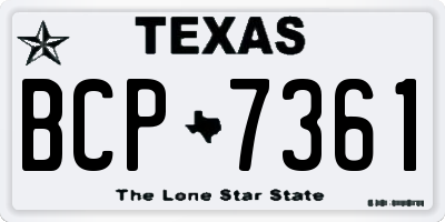 TX license plate BCP7361