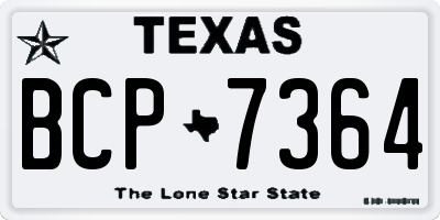 TX license plate BCP7364