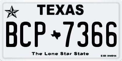 TX license plate BCP7366