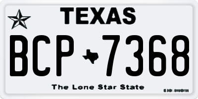 TX license plate BCP7368
