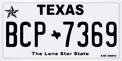 TX license plate BCP7369