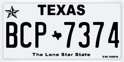 TX license plate BCP7374