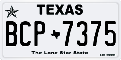 TX license plate BCP7375