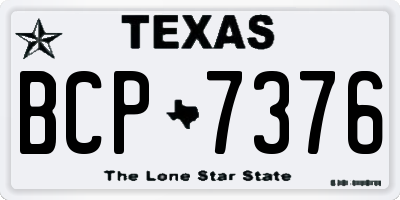 TX license plate BCP7376
