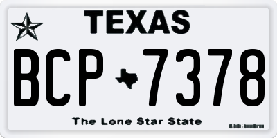 TX license plate BCP7378