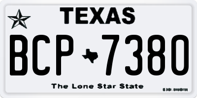 TX license plate BCP7380