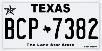 TX license plate BCP7382
