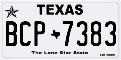 TX license plate BCP7383