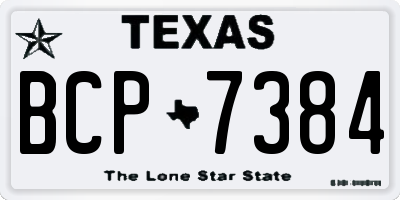 TX license plate BCP7384