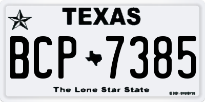 TX license plate BCP7385