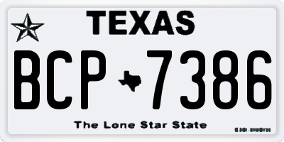 TX license plate BCP7386