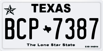 TX license plate BCP7387