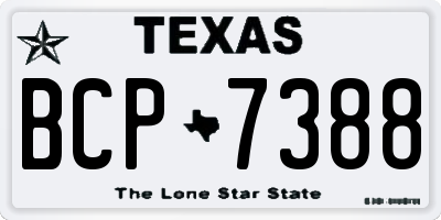 TX license plate BCP7388