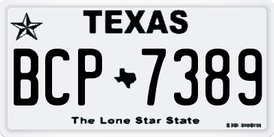TX license plate BCP7389
