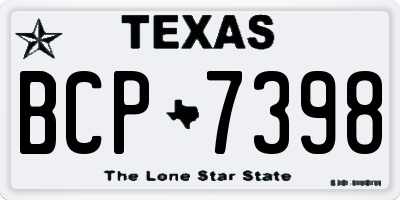 TX license plate BCP7398
