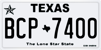 TX license plate BCP7400