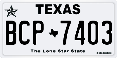 TX license plate BCP7403