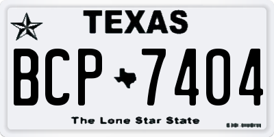TX license plate BCP7404