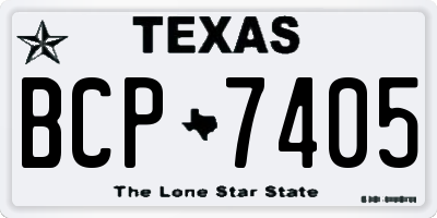TX license plate BCP7405