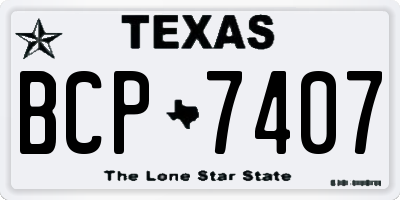 TX license plate BCP7407