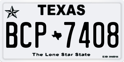 TX license plate BCP7408