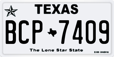 TX license plate BCP7409