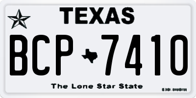 TX license plate BCP7410