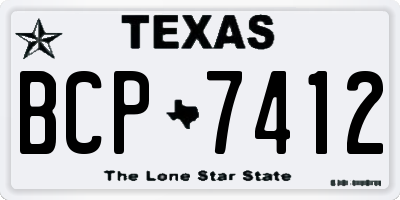 TX license plate BCP7412