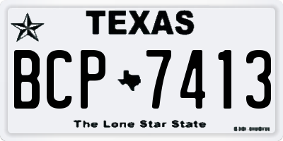 TX license plate BCP7413