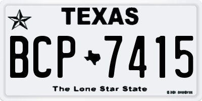 TX license plate BCP7415
