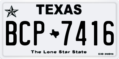 TX license plate BCP7416