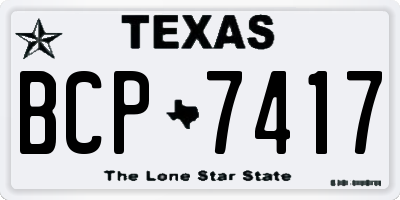 TX license plate BCP7417