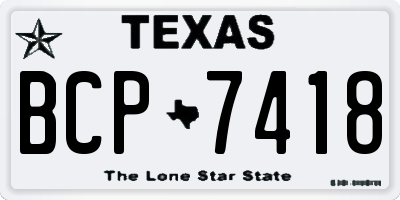 TX license plate BCP7418