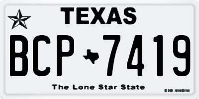 TX license plate BCP7419