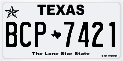 TX license plate BCP7421