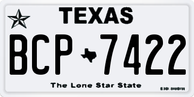 TX license plate BCP7422