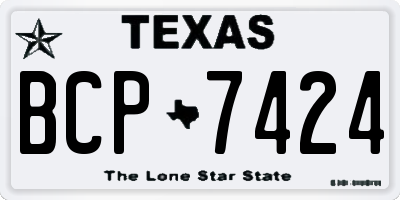 TX license plate BCP7424